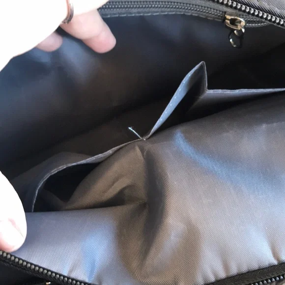 Black Women's Travel Duffel Bag with Pom Keychain - Picture 6 of 8